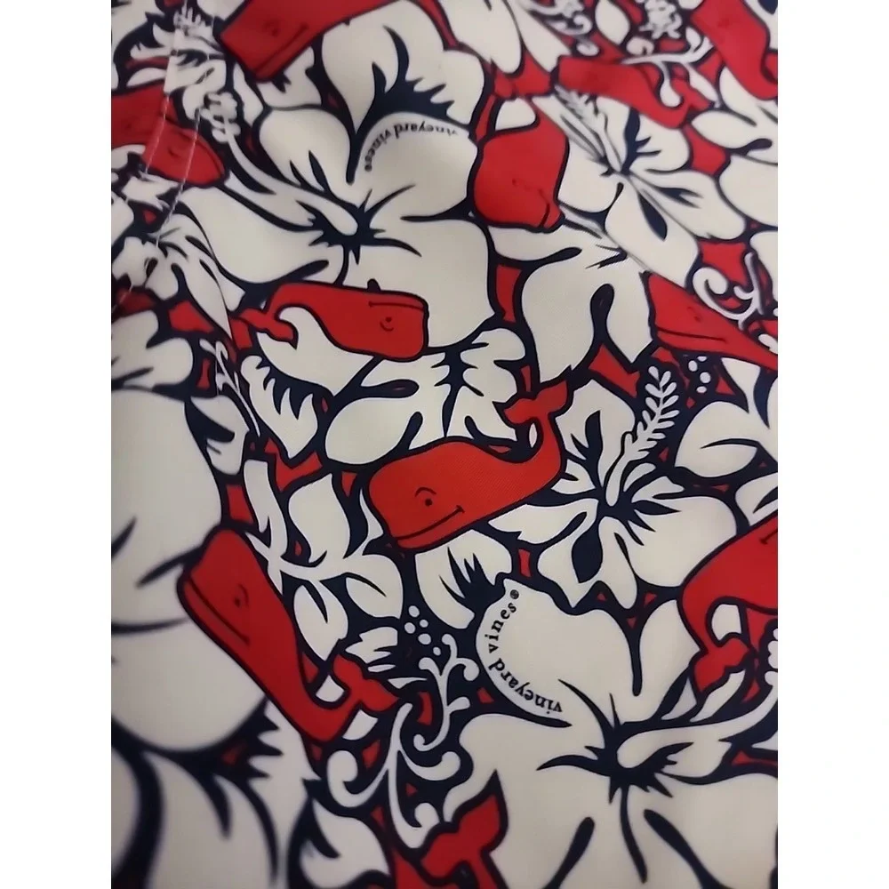 Vineyard Vines Swim Trunks Board Shorts Mens Large Red Whales‎ Beach Hawaiian